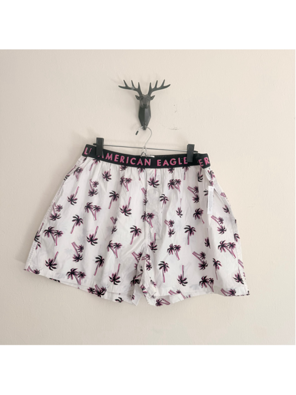 Men's American Eagle Palm Tree Print Boxers XXL White Pink NWT